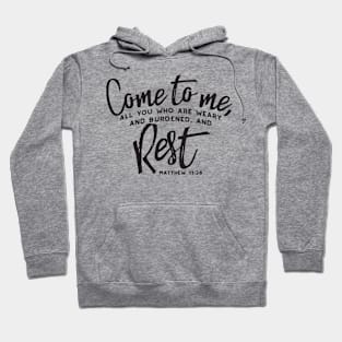 Matthew 11 Encouraging Bible Verse Hoodie